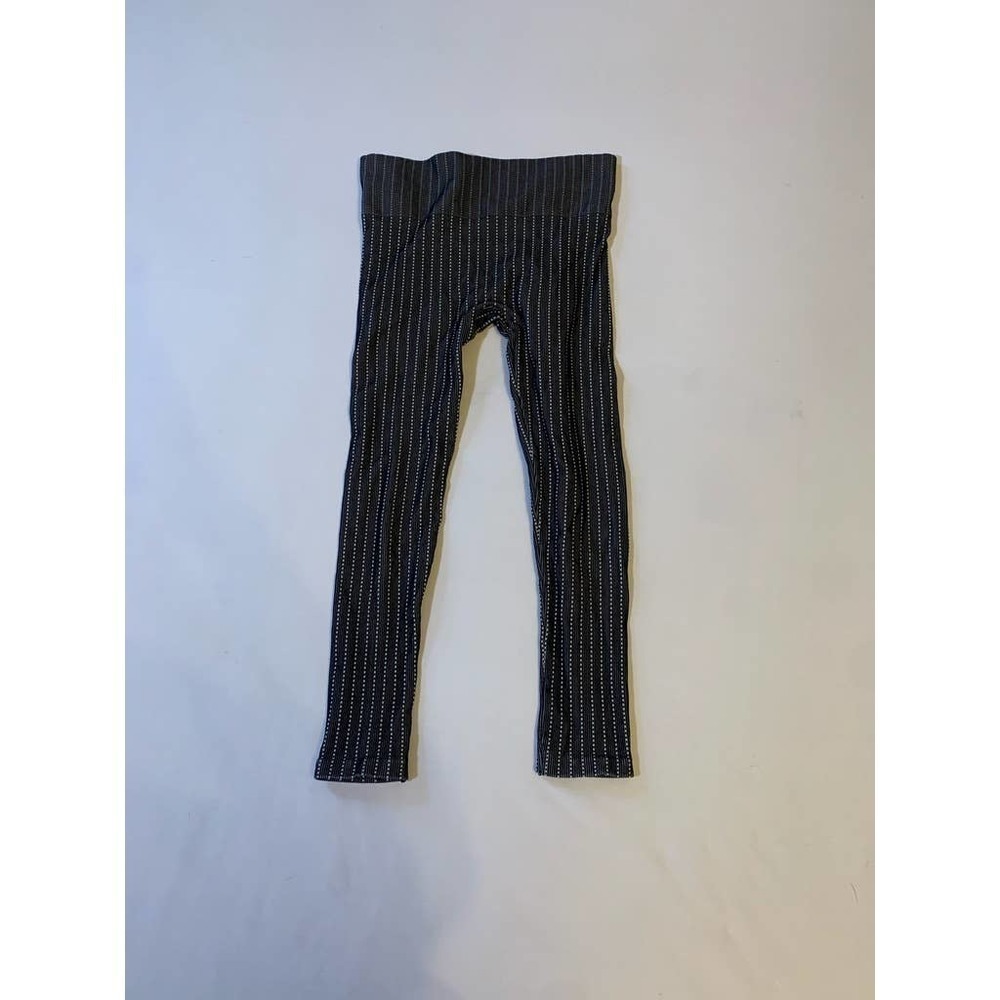 5/ $25 FILA Black Workout Tights White Dotted Stripes XS